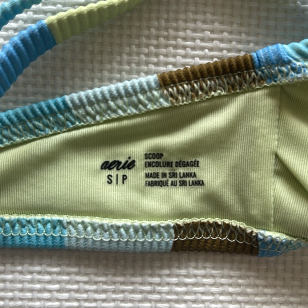 Aerie Striped Bikini Set - Blue, Green, Brown - Picture 6 of 11
